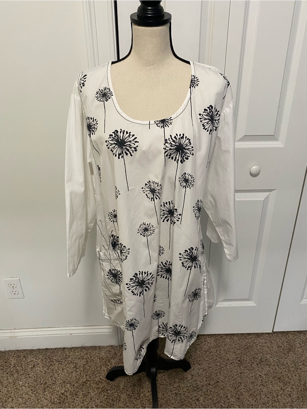 Snapdragon & Twig Cotton Shift Dress Flowers Art To Wear